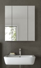 Badezimmerspiegelschrank >Ice< in Kaschmir/Spiegelglas - 60x70x18cm (BxHxT)