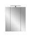 Badezimmerspiegelschrank >Ice< in Kaschmir/Spiegelglas - 60x70x18cm (BxHxT)