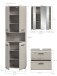 Badezimmer-Set >Ice< in Kaschmir - 135x185x30cm (BxHxT)