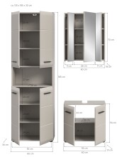 Badezimmer-Set >Ice< in Kaschmir - 135x185x30cm (BxHxT)
