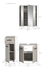 Badezimmer-Set >Ice< in Kaschmir - 105x185x30cm (BxHxT)