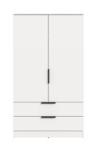 Garderobenschrank >Kopenhagen< in Weiß - 80x140x37cm (BxHxT)