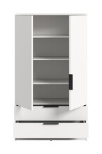 Garderobenschrank >Kopenhagen< in Weiß - 80x140x37cm (BxHxT)