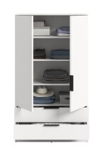 Garderobenschrank >Kopenhagen< in Weiß - 80x140x37cm (BxHxT)