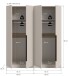 Kleiderschrank >Kopenhagen< in Kaschmir - 160x181x52cm (BxHxT)