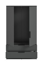 Wäscheschrank >Kopenhagen< in Anthrazit - 80x140x37cm (BxHxT)