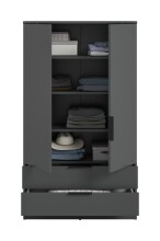 Wäscheschrank >Kopenhagen< in Anthrazit - 80x140x37cm (BxHxT)