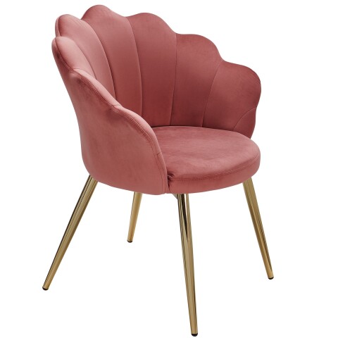 Esszimmersessel >WL6.284< in Rosa, Samt - 47,5x80x53cm (BxHxT)