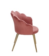 Esszimmersessel >WL6.284< in Rosa, Samt - 47,5x80x53cm (BxHxT)