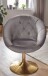 Loungesessel >WL6.299< in Samt grau / gold - 67x100x62cm (BxHxT)