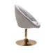 Loungesessel >WL6.299< in Samt grau / gold - 67x100x62cm (BxHxT)