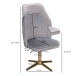 Bürostuhl >WL6.302< in Grau / gold, Samt - 60x60x100cm (LxBxH)