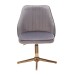 Bürostuhl >WL6.302< in Grau / gold, Samt - 60x60x100cm (LxBxH)