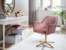 Bürostuhl >WL6.306< in Rosa / gold - 55x97x55 (BxHxT)
