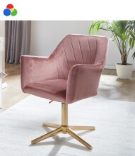 Bürostuhl >WL6.306< in Rosa / gold - 55x97x55...