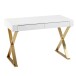 Schreibtisch >WL6.314< in Weiß / gold - 118x76x57 (BxHxT)