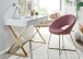Schreibtisch >WL6.314< in Weiß / gold - 118x76x57 (BxHxT)