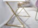 Schreibtisch >WL6.314< in Weiß / gold - 118x76x57 (BxHxT)