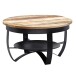 Couchtisch >WL6.327< in Mango / Schwarz, Massivholz / Metall - 34x60cm (HxD)