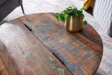 Couchtisch >WL6.328< in Mango / Weiß, Massivholz / weiss - 36x60cm (HxD)
