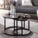 Satztisch >WL6.339< (2-teilig) in Mango Braun / Schwarz - 60x41x41 (BxHxT)