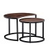 Satztisch >WL6.339< (2-teilig) in Mango Braun / Schwarz - 60x41x41 (BxHxT)