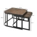Satztisch >WL6.341< (2-teilig) in Mango braun / Schwarz - 60x40x60 (BxHxT)