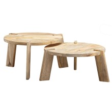 Satztisch >WL6.344< (2-teilig) in Mango, Massivholz - 32x53cm (HxD)