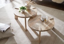 Satztisch >WL6.344< (2-teilig) in Mango, Massivholz - 32x53cm (HxD)