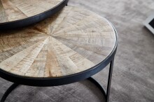 Satztisch >WL6.346< (2-teilig) in Mango / schwarz - 40x60 (HxD)