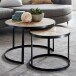 Satztisch >WL6.346< (2-teilig) in Mango / schwarz - 40x60 (HxD)