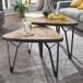 Satztisch >WL6.348< (2-teilig) in Akazie & Mango / schwarz - 60x45x60 (BxHxT)