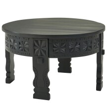 Couchtisch >WL6.349< in Mango-Schwarz, Massivholz - 36x60cm (HxD)