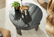 Couchtisch >WL6.349< in Mango-Schwarz, Massivholz - 36x60cm (HxD)