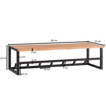 Garderobenpaneel >WL6.353< in Akazie / schwarz - 80x22x33 (BxHxT)