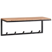 Garderobenpaneel >WL6.354< in Akazie / schwarz - 70x27x30 (BxHxT)