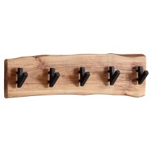 Garderobenleiste >WL6.358< in Akazie / schwarz - 60x17x9 (BxHxT)