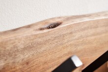 Garderobenhaken >WL6.359< in Akazie / schwarz - 100x29x13 (BxHxT)