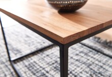 Couchtisch >WL6.361< in Akazie / schwarz, Massivholz / Metall - 60x41x60 (BxHxT)
