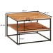 Couchtisch >WL6.363< in Akazie / schwarz, Massivholz / Metall - 60x41x60 (BxHxT)