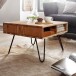 Couchtisch >WL6.367< in Akazie / schwarz, Massivholz / Metall - 60x40x60 (BxHxT)
