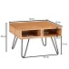 Couchtisch >WL6.367< in Akazie / schwarz, Massivholz / Metall - 60x40x60 (BxHxT)
