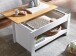 Couchtisch >WL6.382< in Weiß / Eiche Dekor, Holzwerkstoff - 85x45x47cm (BxHxT)