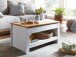 Couchtisch >WL6.382< in Weiß / Eiche Dekor, Holzwerkstoff - 85x45x47cm (BxHxT)