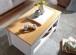 Couchtisch >WL6.382< in Weiß / Eiche Dekor, Holzwerkstoff - 85x45x47cm (BxHxT)