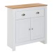 Kommode >WL6.387< in Weiß / Eiche Dekor, Holzwerkstoff - 79x81x35cm (BxHxT)