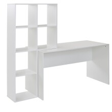 Regal-Schreibtisch >WL6.391< in Weiß, Holzwerkstoff - 170x144x59cm (BxHxT)
