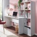 Regal-Schreibtisch >WL6.391< in Weiß, Holzwerkstoff - 170x144x59cm (BxHxT)
