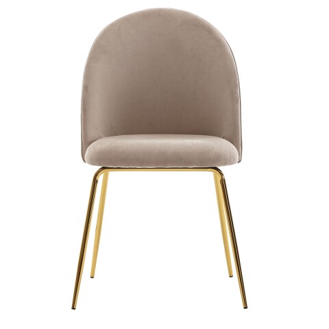 Esszimmerstuhl >WL6.402< (2er-Set) in Beige / gold, Samt