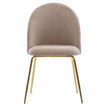 Esszimmerstuhl >WL6.402< (2er-Set) in Beige / gold, Samt - 53x87x50cm (BxHxT)